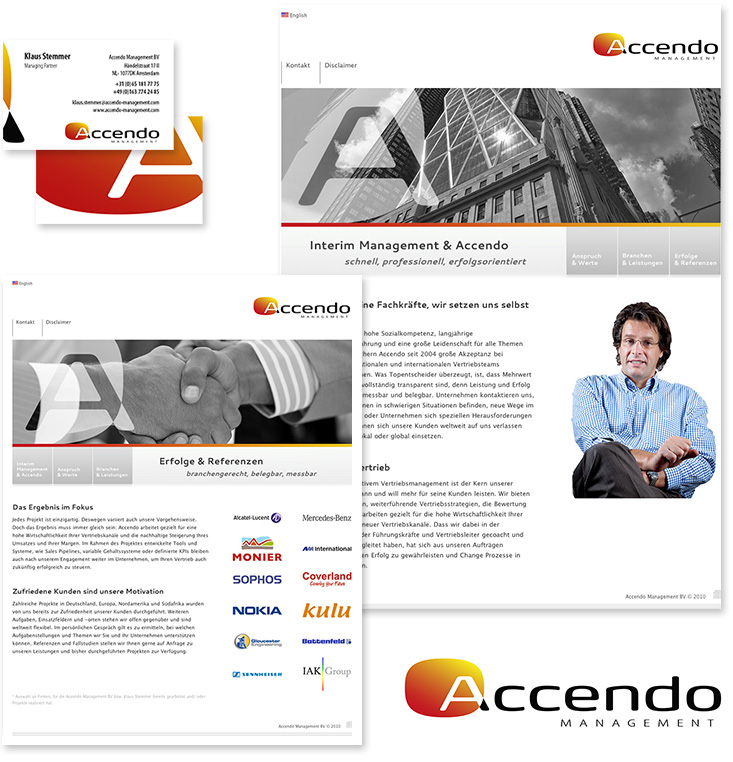 Corporate Design Beispiele anhand &bdquo;Accendo Management B.V.&ldquo;